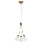 Quorum Arpeggio 3077-3-80 Pendant, UL Damp Rated, Aged Brass