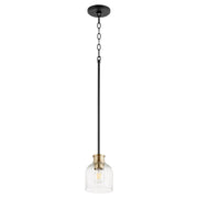 Quorum Monarch 310-6980 Pendant - Textured Black W/ Aged Brass
