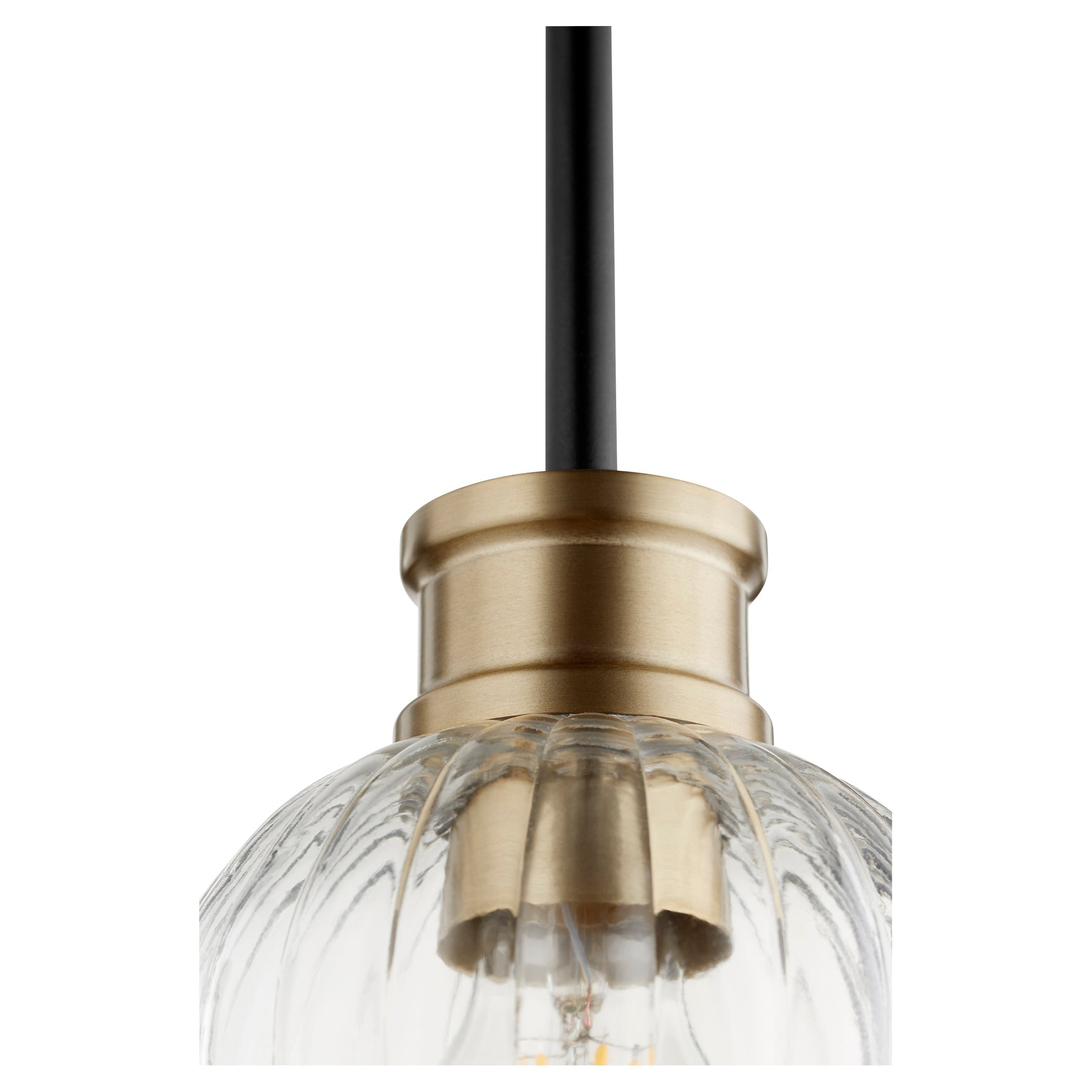 Quorum Monarch 310-6980 Pendant - Textured Black W/ Aged Brass