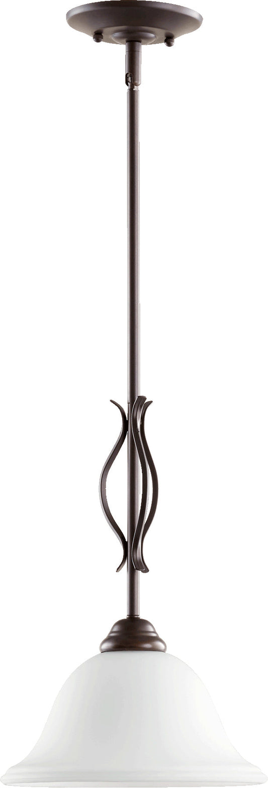 Quorum Spencer 3110-186 Pendant - Oiled Bronze W/ Satin Opal