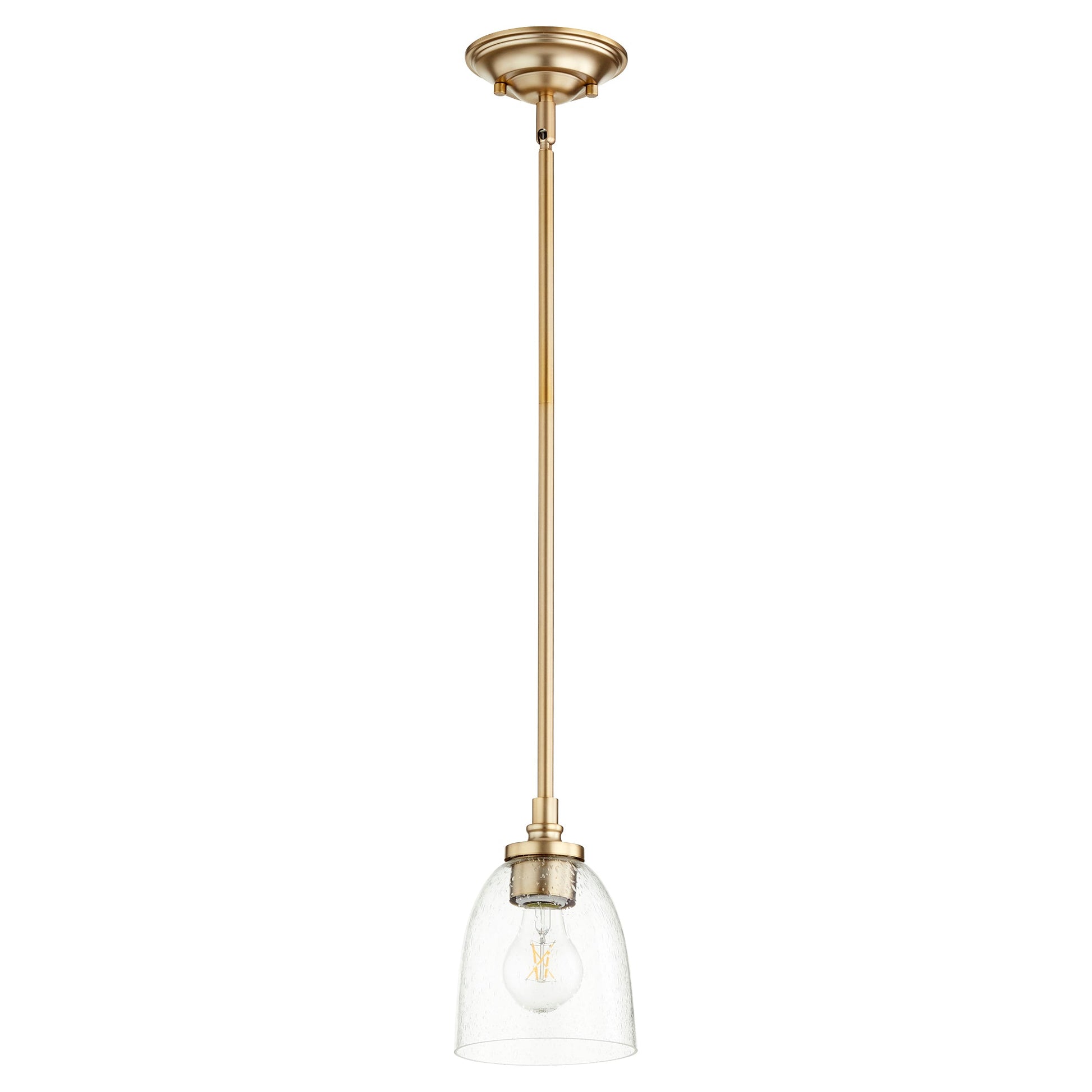 Quorum Rossington 3122-280 Pendant - Aged Brass W/ Clear/seeded