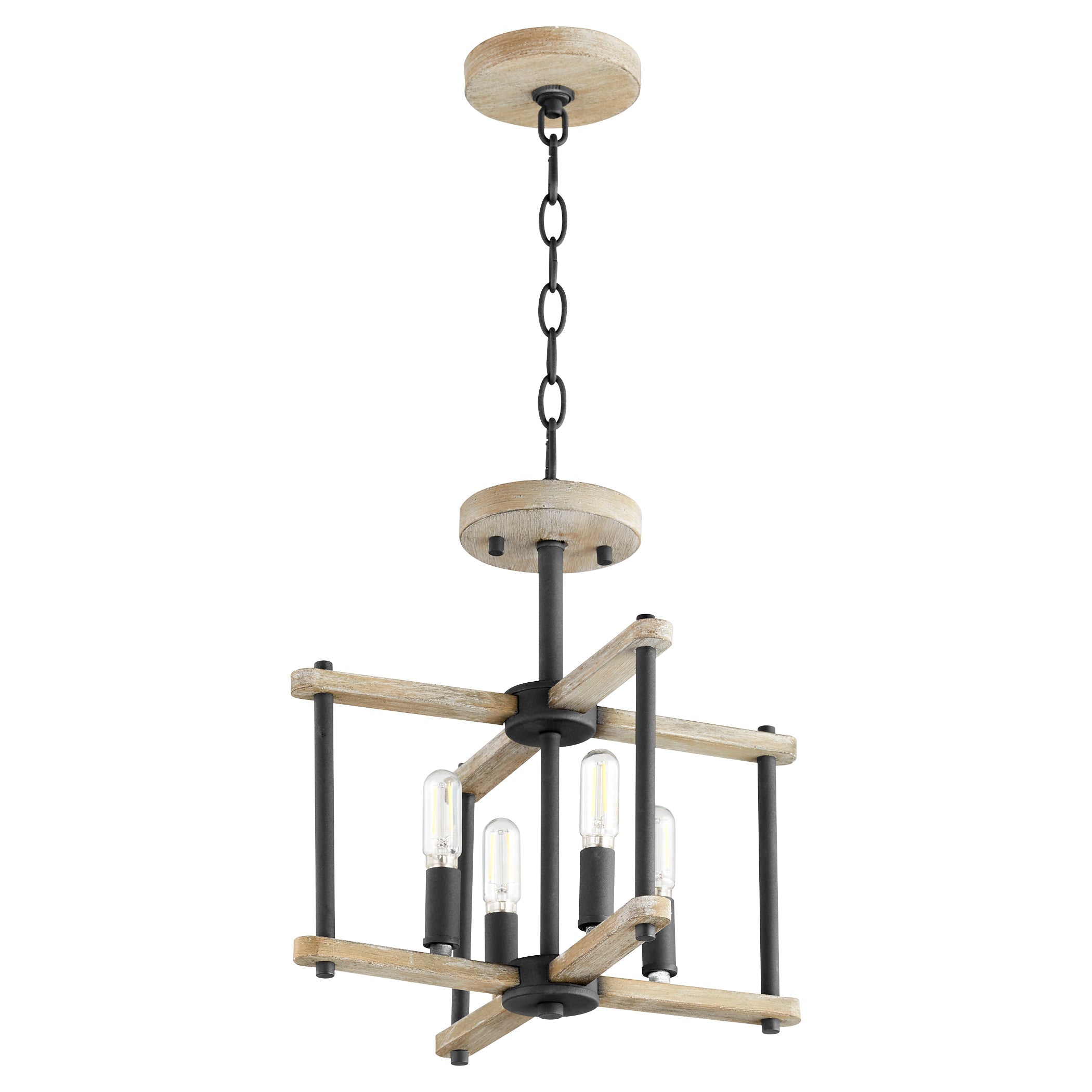 Quorum Silva 3134-14-69 Dual Mount - Textured Black W/ Weathered Oak Finish