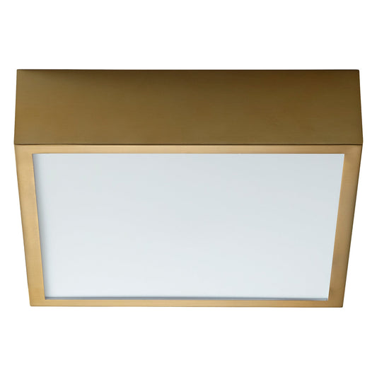 Oxygen Lighting 32-612-35 Modern LED Pyxis Ceiling Mount, UL Damp Rated, Aged Brass - Matte White Acrylic Diffuser