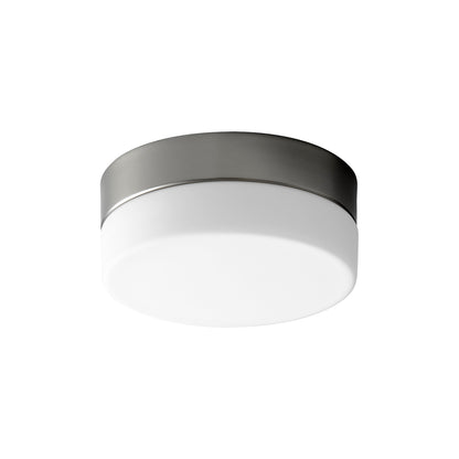 Oxygen Lighting 32-630-27 Ceiling Mount, UL Damp Rated, Satin Nickel - White Opal Glass Diffuser