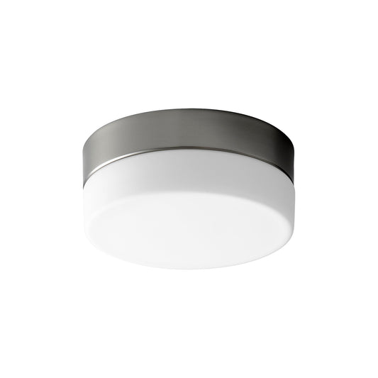 Oxygen Lighting Zuri 32-630-35 Ceiling Mount Light Fixture, UL Damp Rated, Satin Nickel - White Opal Glass