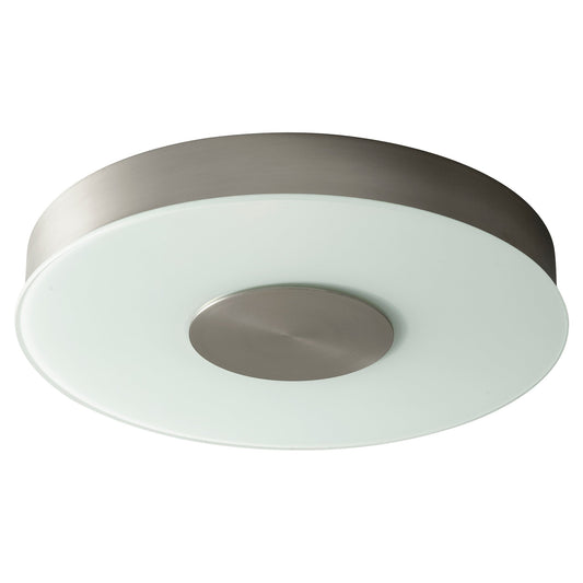 Oxygen Lighting 32-664-27 Ceiling Mount, UL Damp Rated, Satin Nickel - Frosted Glass Diffuser