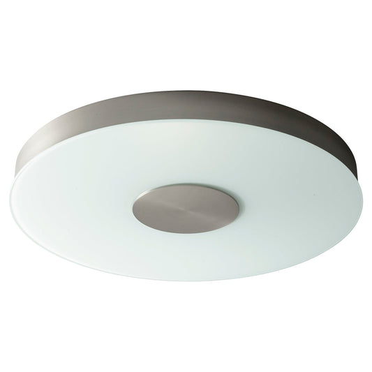 Oxygen Lighting 32-665-35 Ceiling Mount, UL Damp Rated, Satin Nickel - Frosted Glass Diffuser