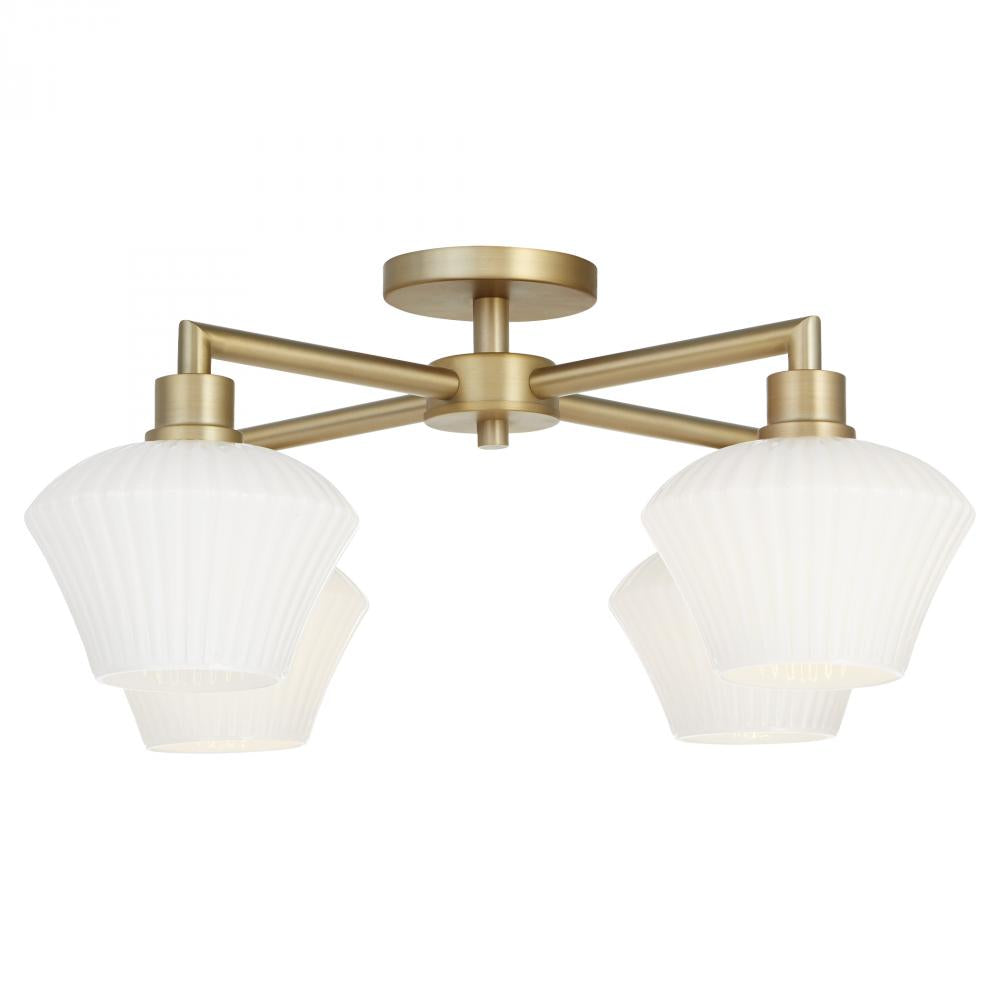 Quorum International BELLEVIEW 3221-26-80 Flush Mount Contemporary - Aged Brass