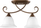 Quorum Celesta 3253-2-186 Ceiling Mount - Oiled Bronze W/ Satin Opal