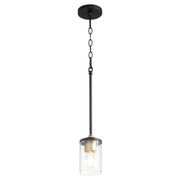 Quorum Empire 329-6980 Pendant - Textured Black W/ Aged Brass