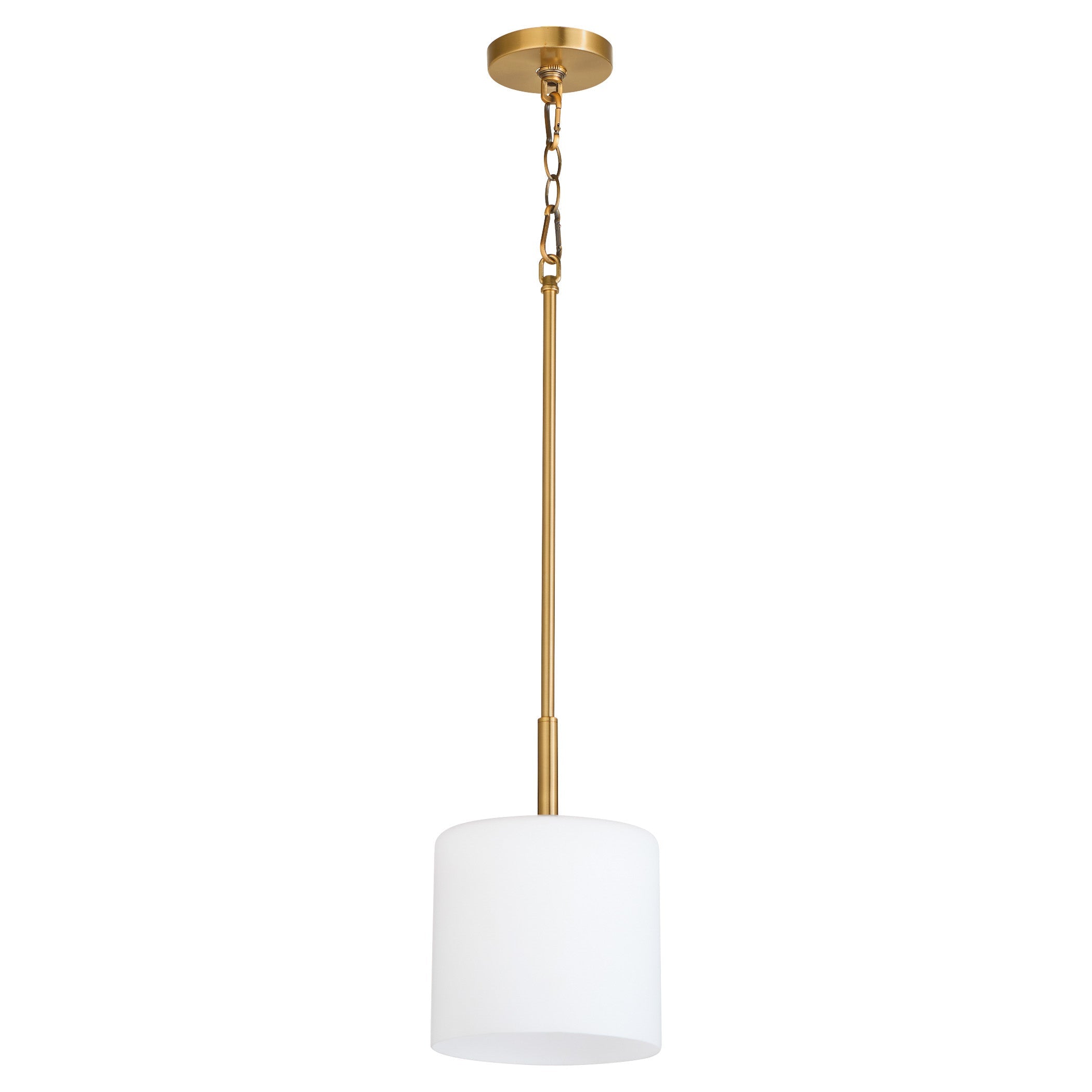Quorum 3307-47 Pendant Light Fixture, UL Damp Rated, Brushed Brass