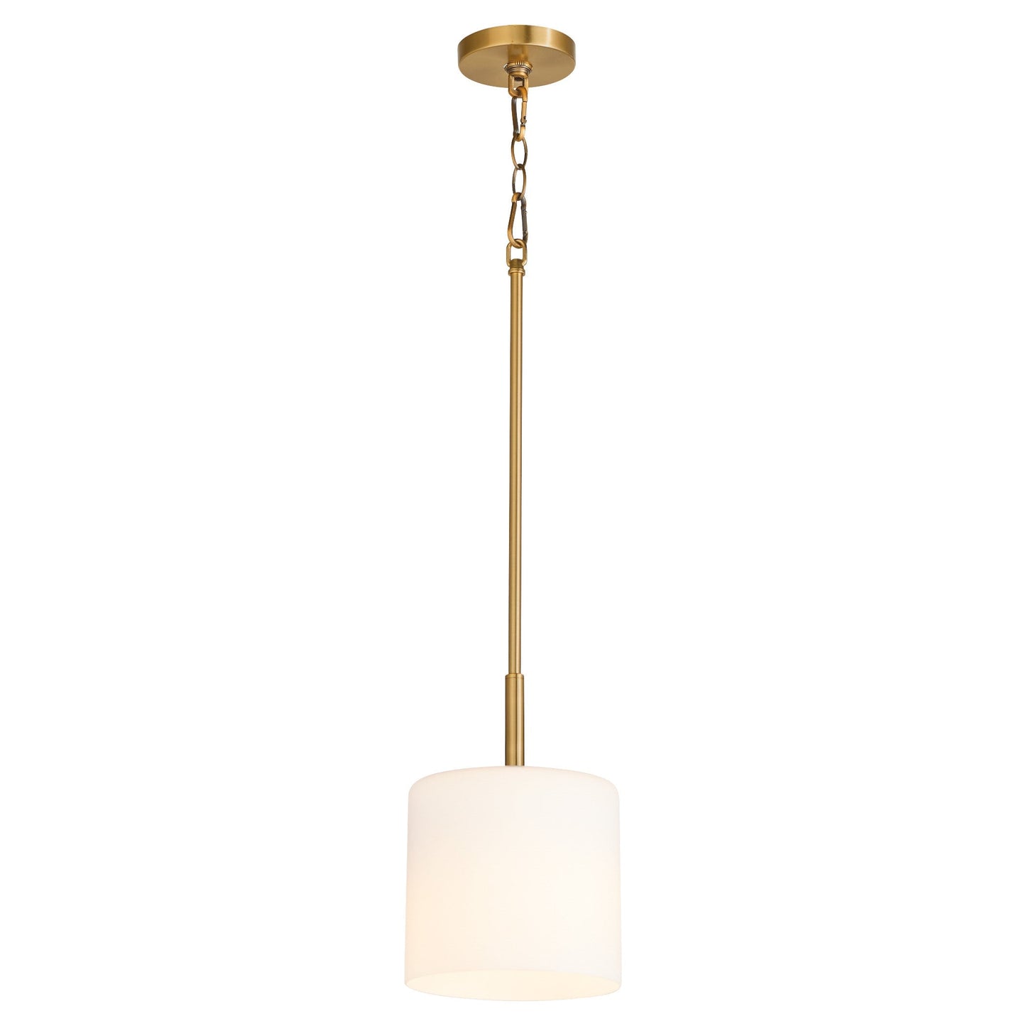 Quorum 3307-47 Pendant Light Fixture, UL Damp Rated, Brushed Brass