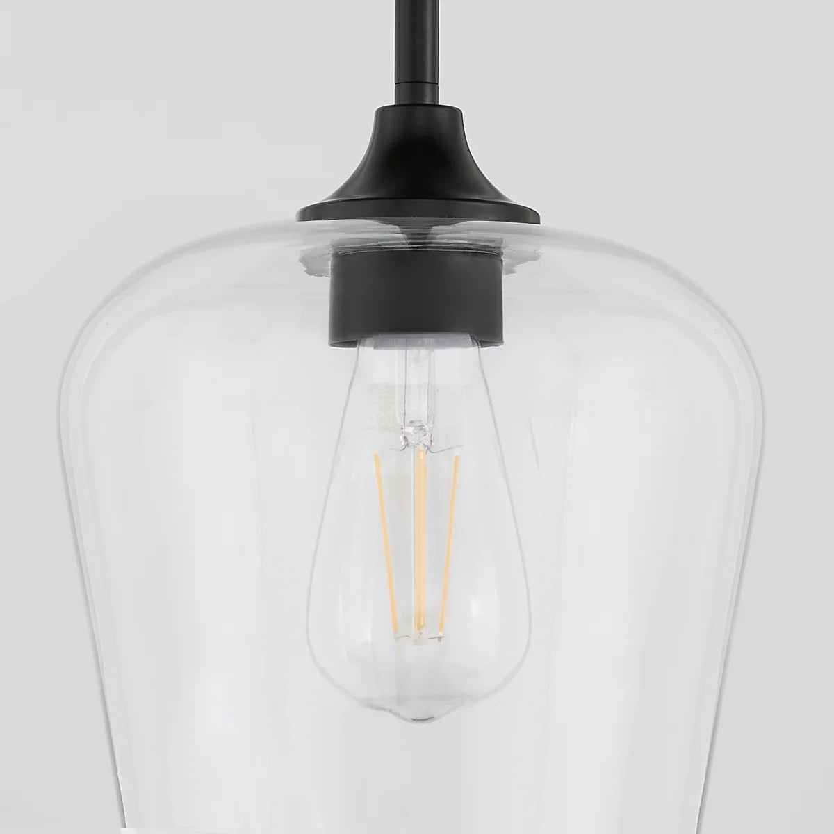 Quorum International RAYMOND 3313-59 Pendant 1 Light with Clear Glass Shade Transitional - Matte Black