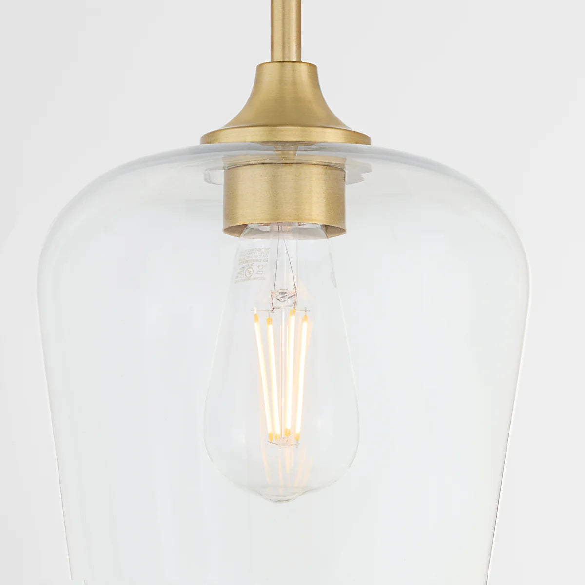 Quorum International RAYMOND 3313-80 Pendant 1 Light with Clear Glass Shade - Aged Brass