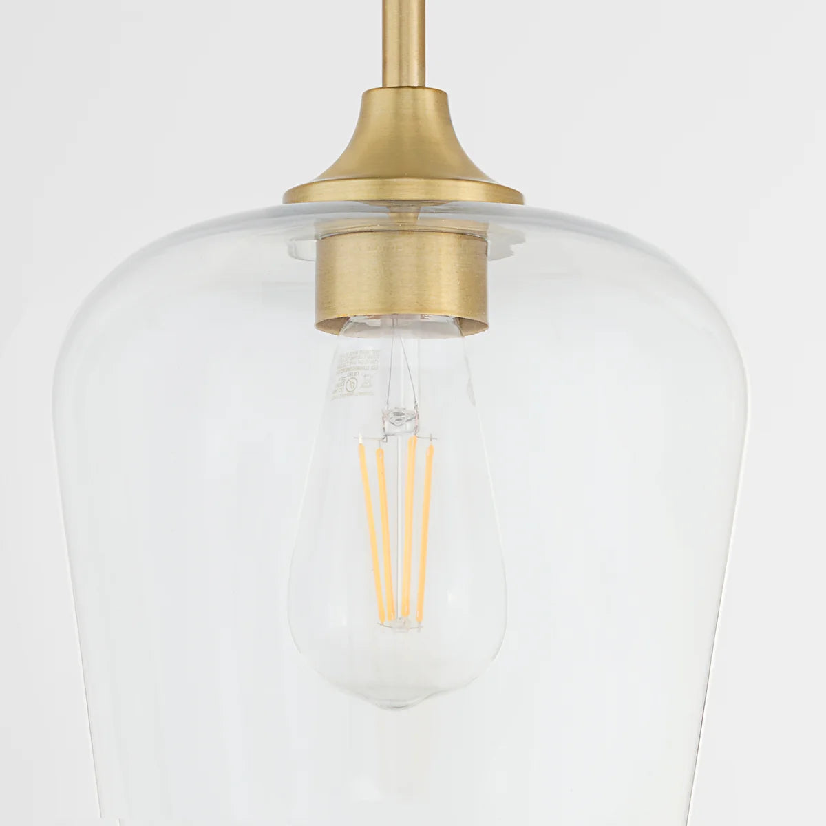 Quorum International RAYMOND 3313-80 Pendant 1 Light with Clear Glass Shade - Aged Brass
