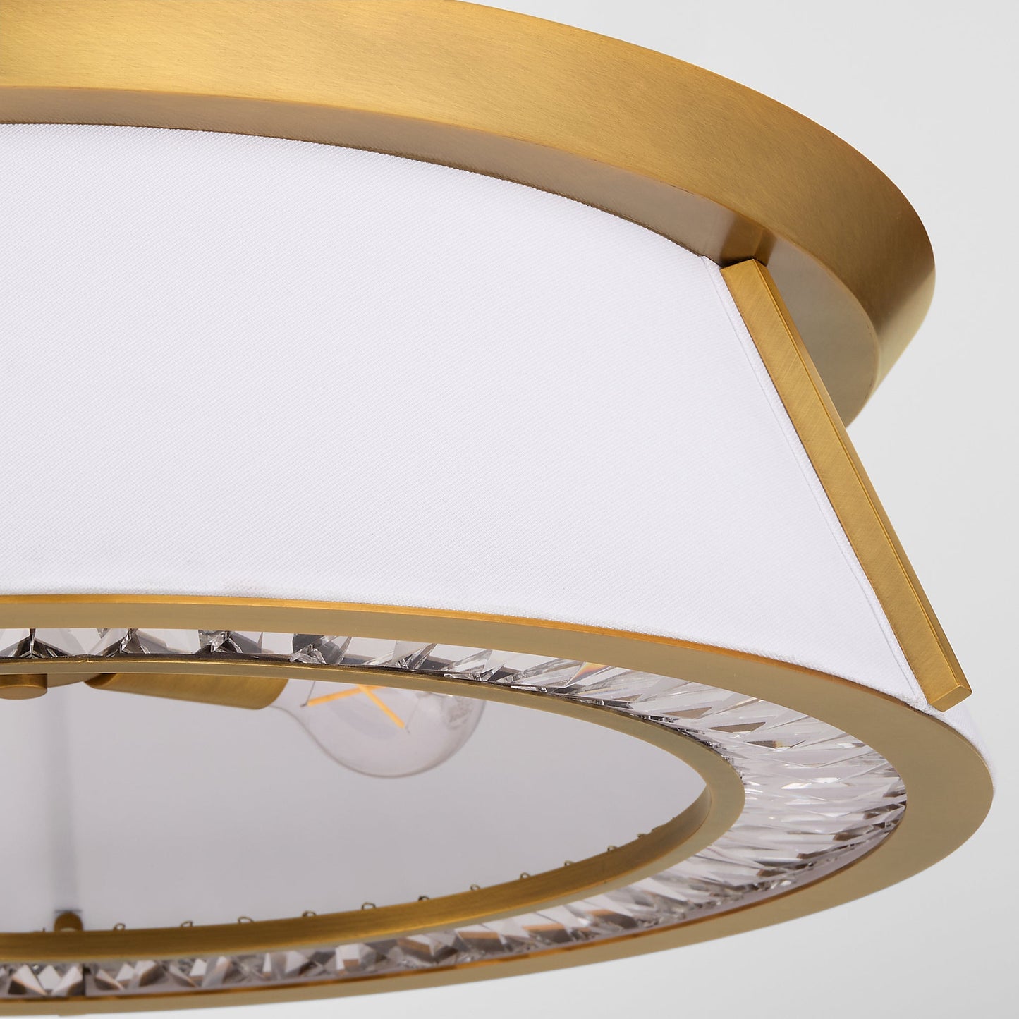 Quorum Gorham 3382-4-47 Flush Mount, UL Damp Rated, Brushed Brass