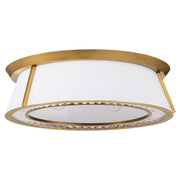 Quorum Gorham 3382-4-47 Flush Mount, UL Damp Rated, Brushed Brass