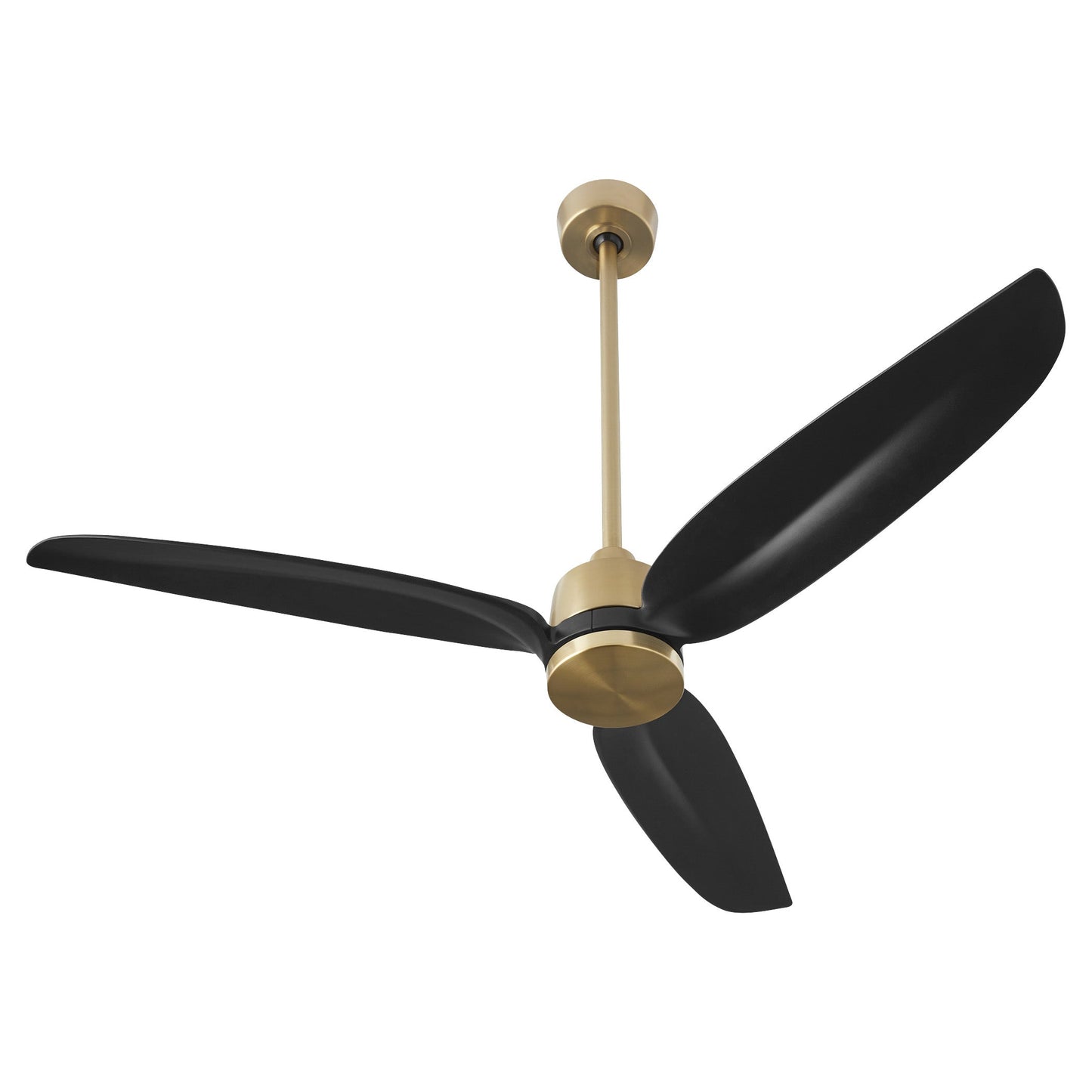 Quorum 34583-80 Patio Fan, UL Damp Rated, Aged Brass