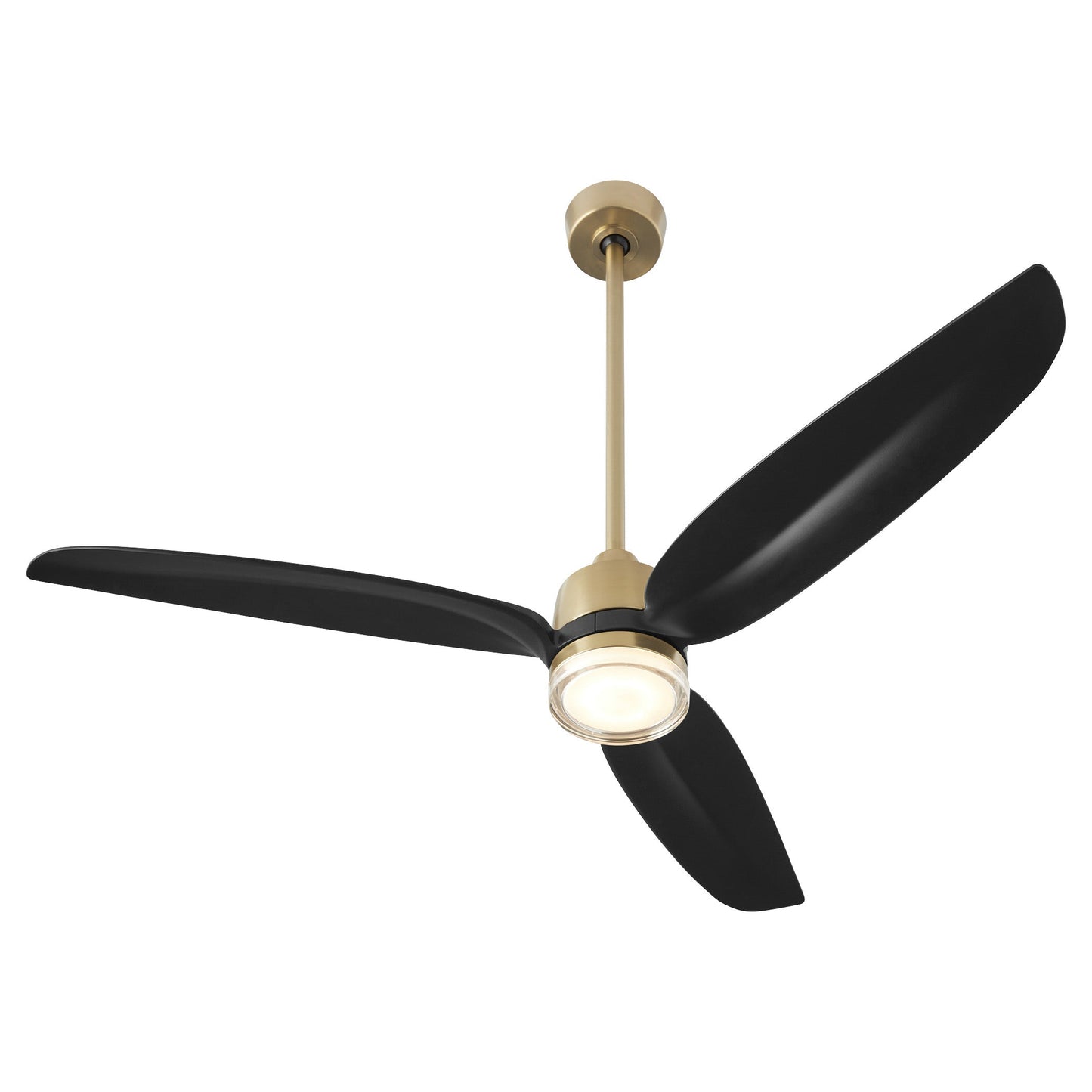 Quorum 34583-80 Patio Fan, UL Damp Rated, Aged Brass