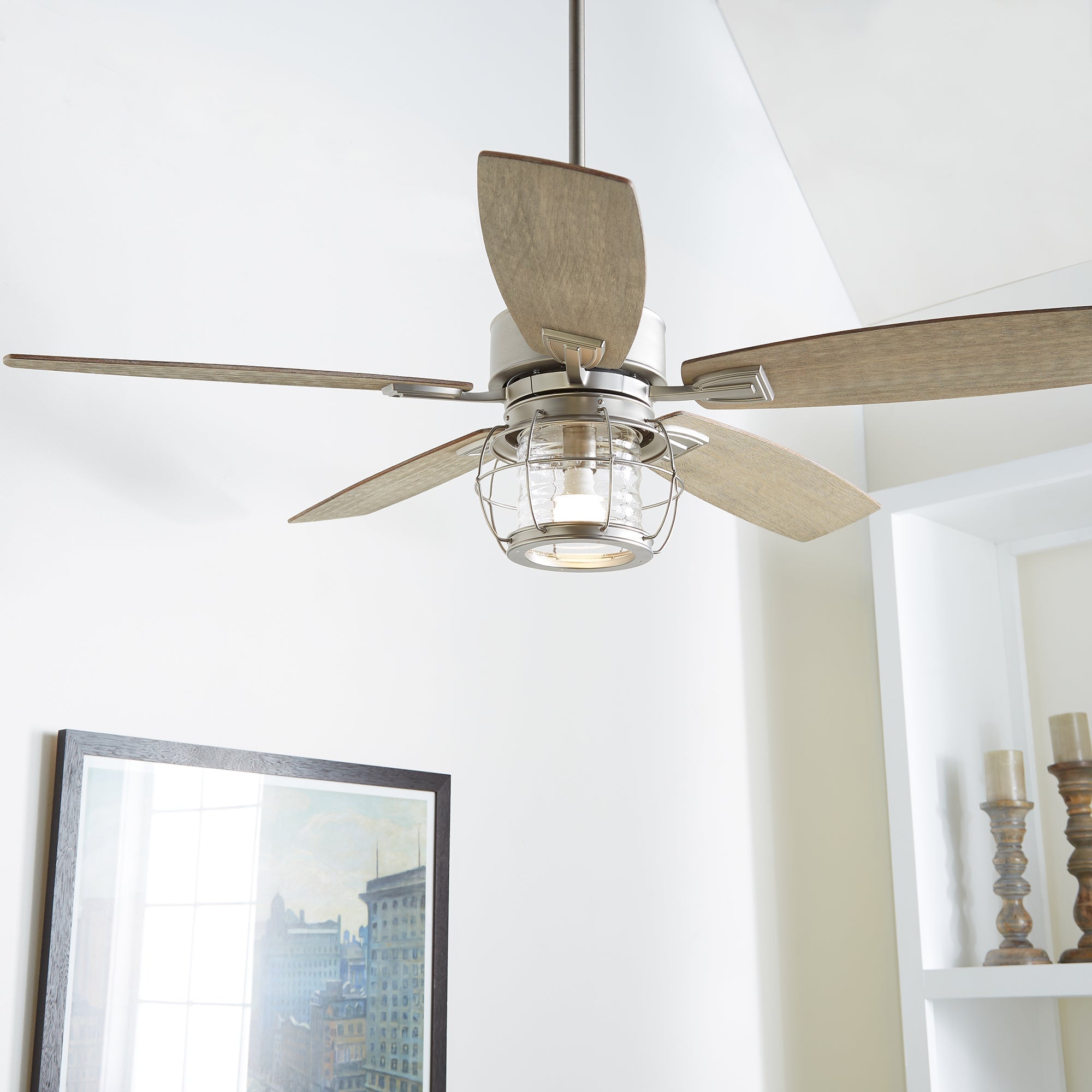 Quorum Galveston 3525-65 Ceiling Fan - Satin Nickel