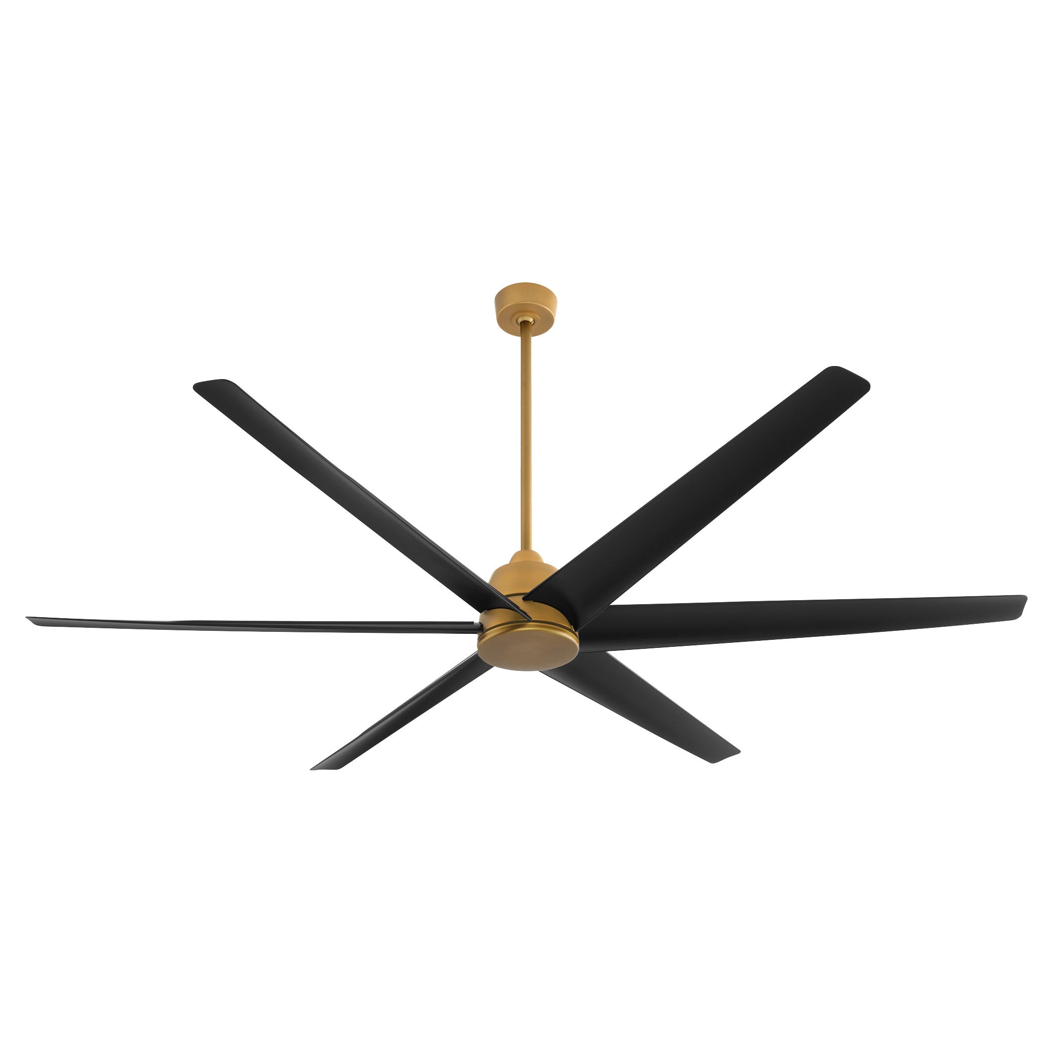 Quorum Spree 35846-47 Patio Fan, UL Damp Rated, Brushed Brass
