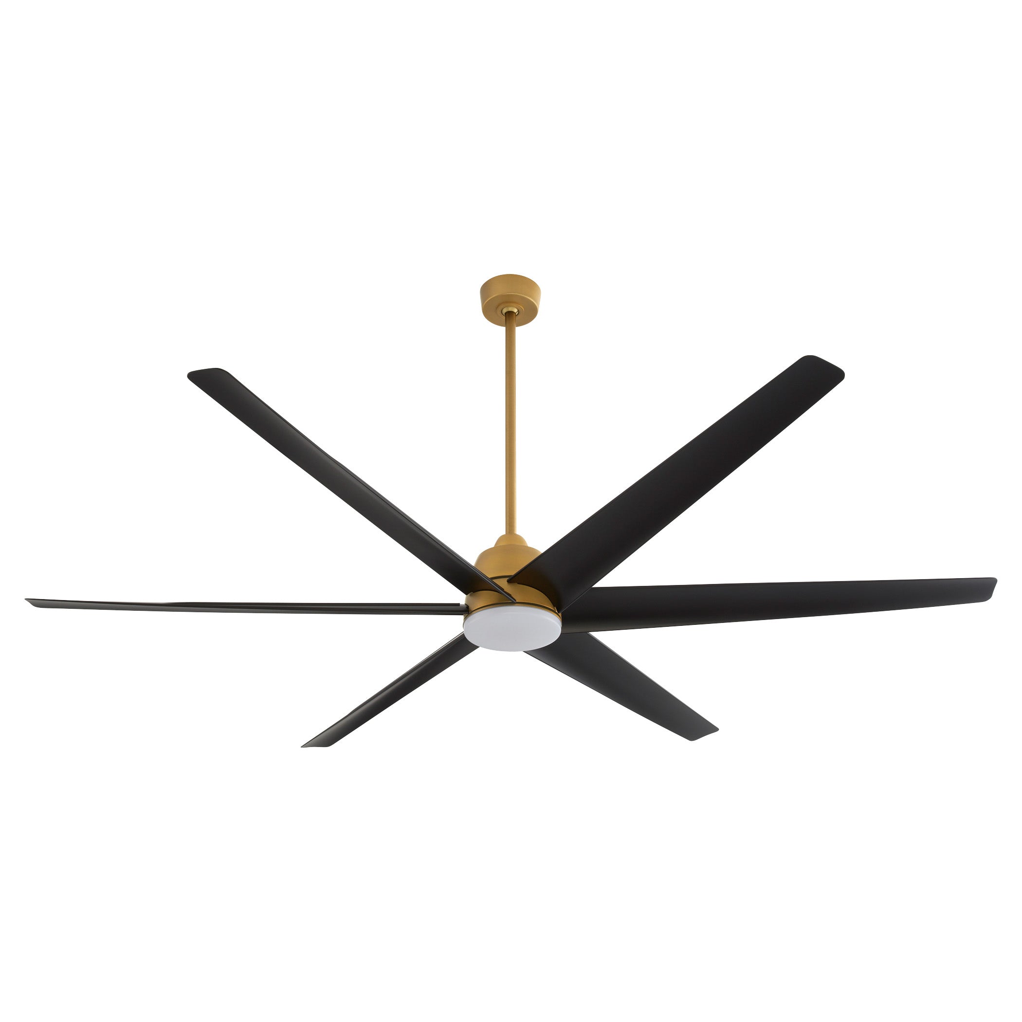 Quorum Spree 35846-47 Patio Fan, UL Damp Rated, Brushed Brass