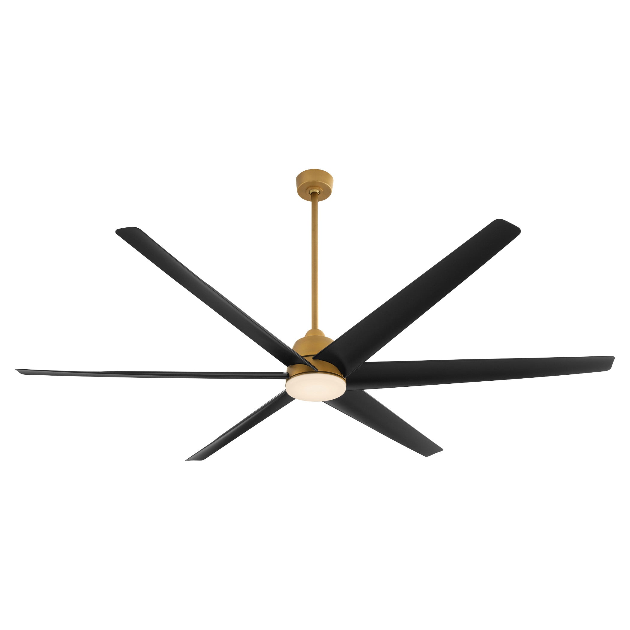 Quorum Spree 35846-47 Patio Fan, UL Damp Rated, Brushed Brass