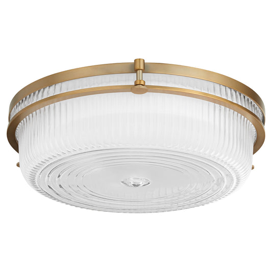 Quorum Emory 368-14-47 Ceiling Mount, UL Damp Rated, Brushed Brass