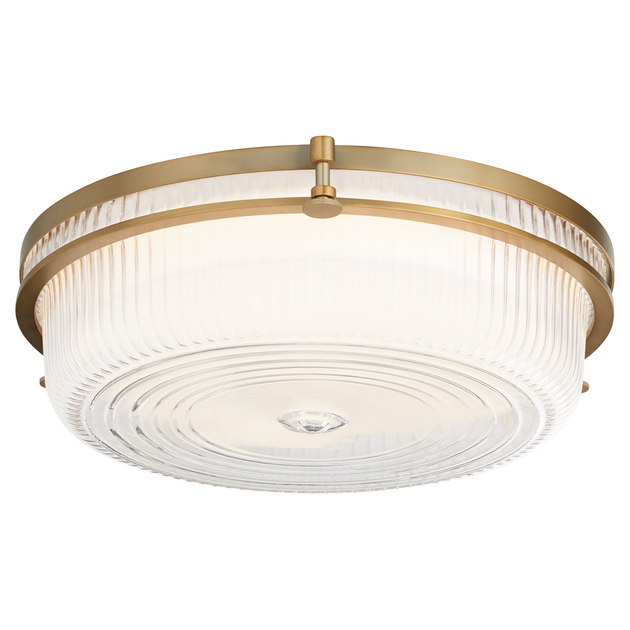 Quorum Emory 368-14-47 Ceiling Mount, UL Damp Rated, Brushed Brass
