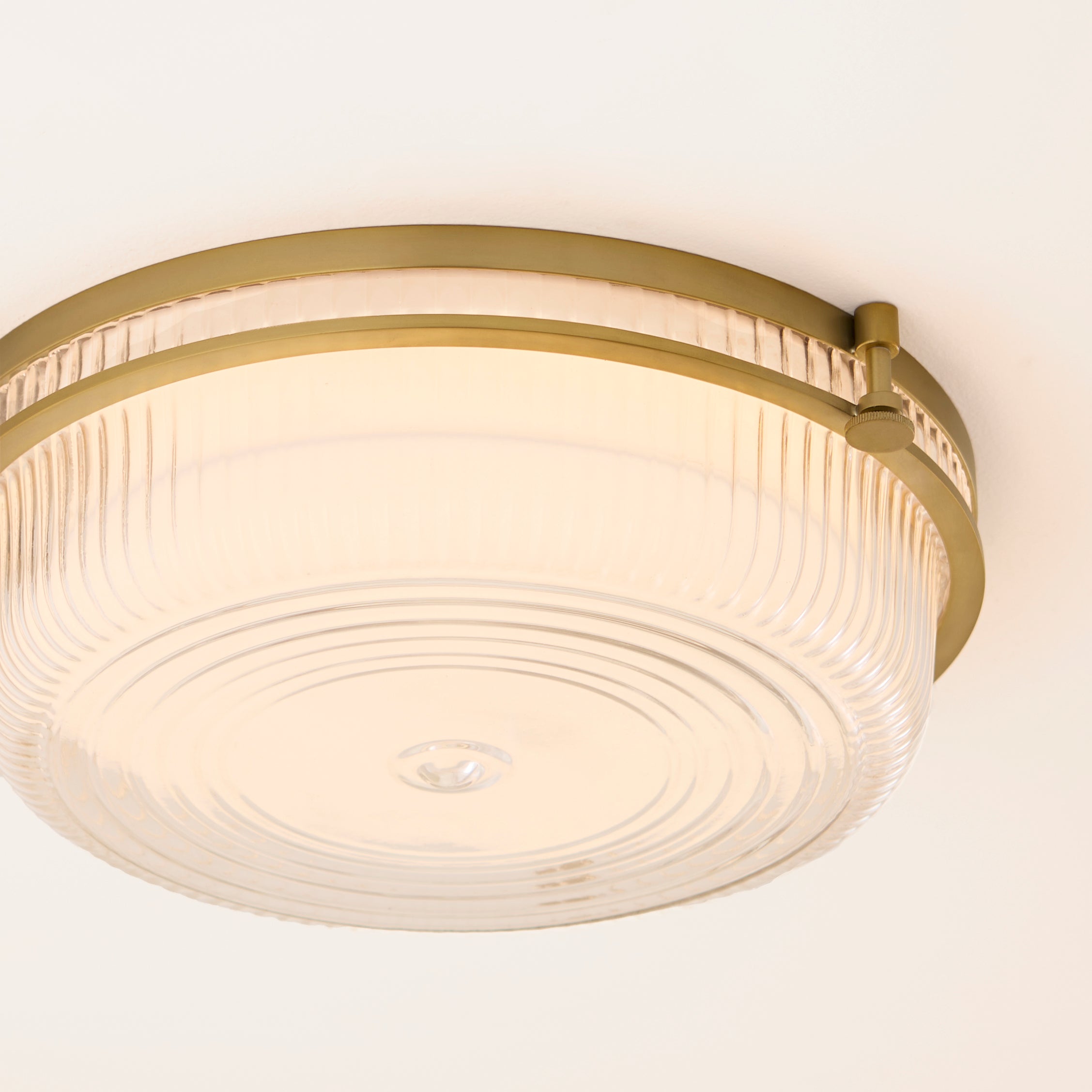 Quorum Emory 368-14-47 Ceiling Mount, UL Damp Rated, Brushed Brass