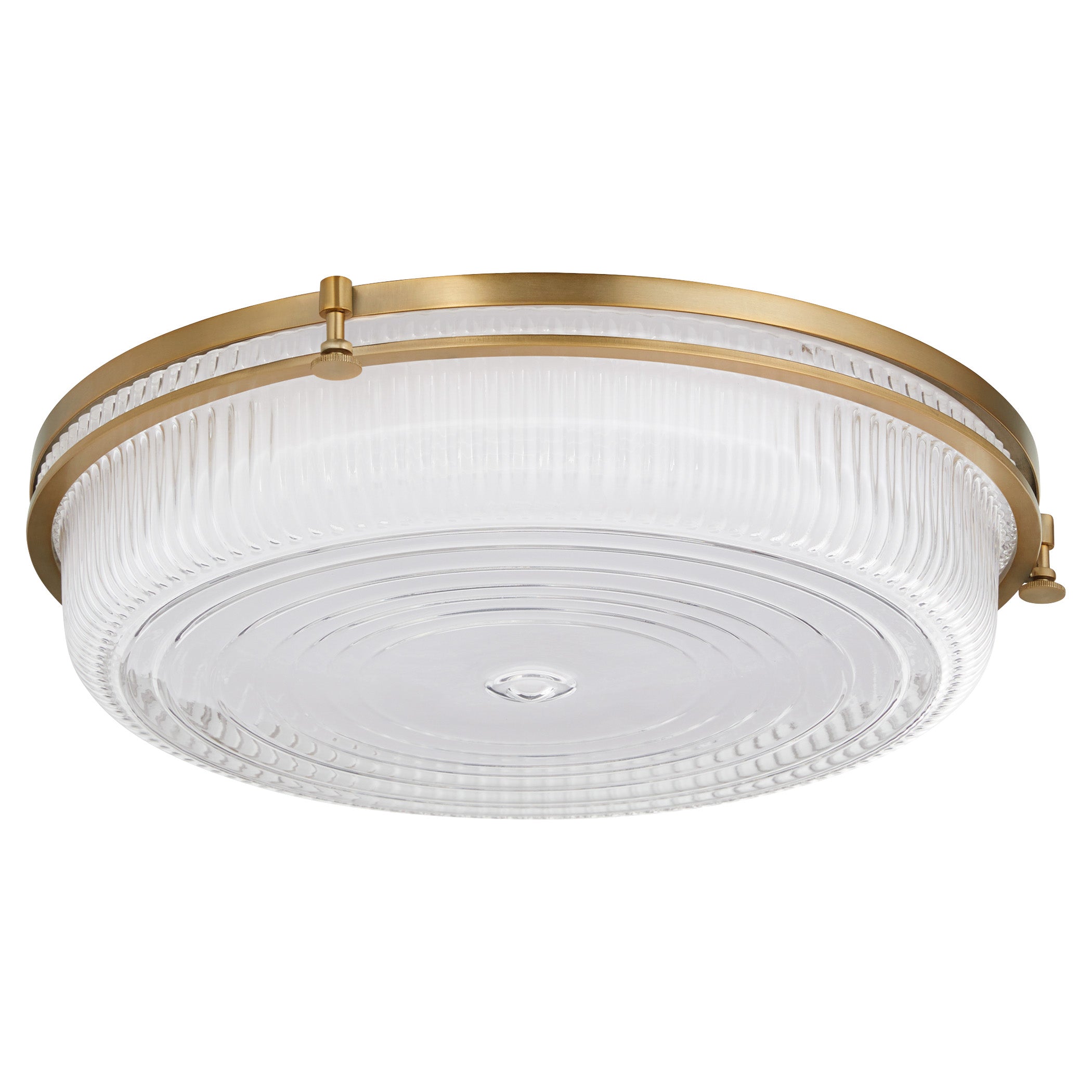Quorum Emory 368-18-47 Ceiling Mount, UL Damp Rated, Brushed Brass