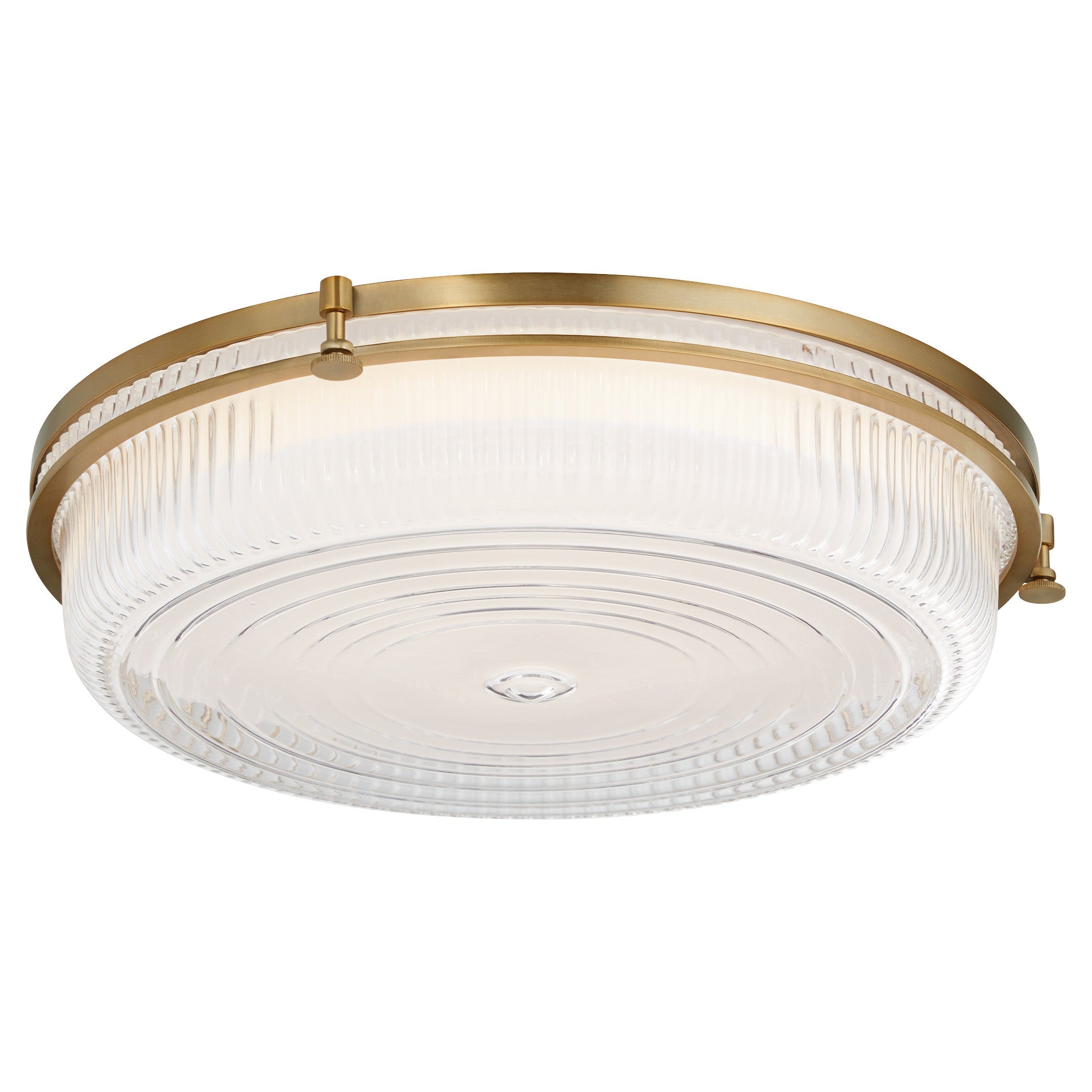 Quorum Emory 368-18-47 Ceiling Mount, UL Damp Rated, Brushed Brass