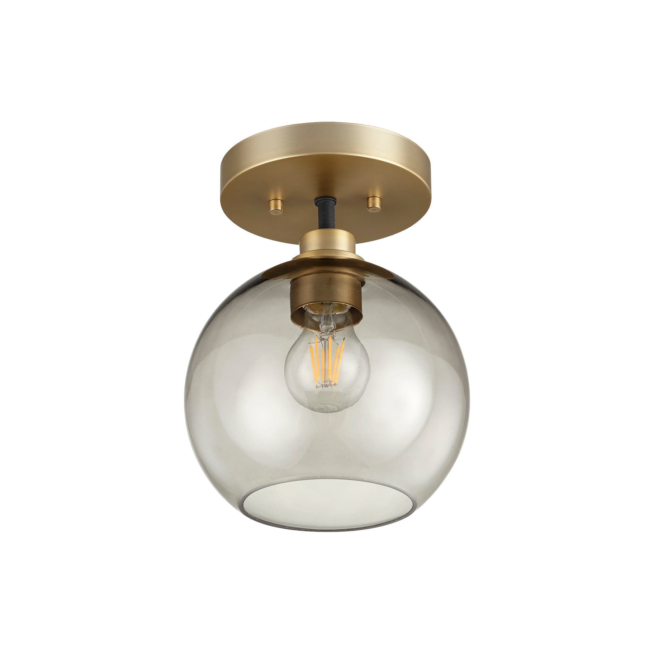 Quorum Clarion 372-1-6980 Ceiling Mount - Textured Black W/ Aged Brass