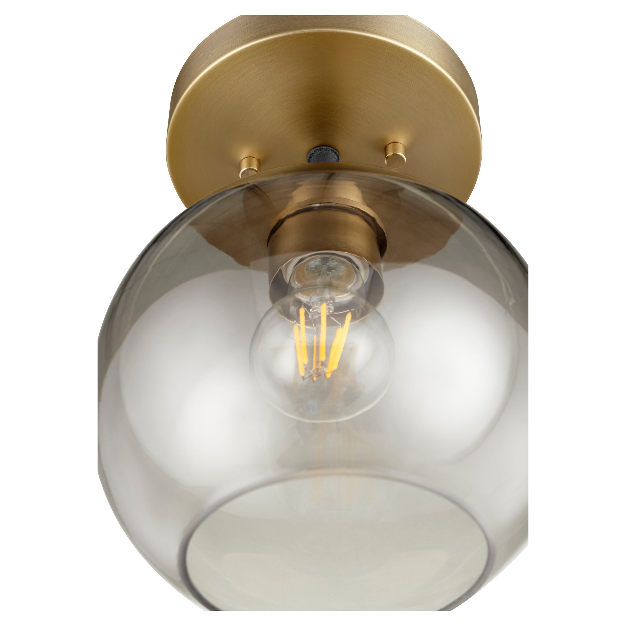 Quorum Clarion 372-1-6980 Ceiling Mount - Textured Black W/ Aged Brass