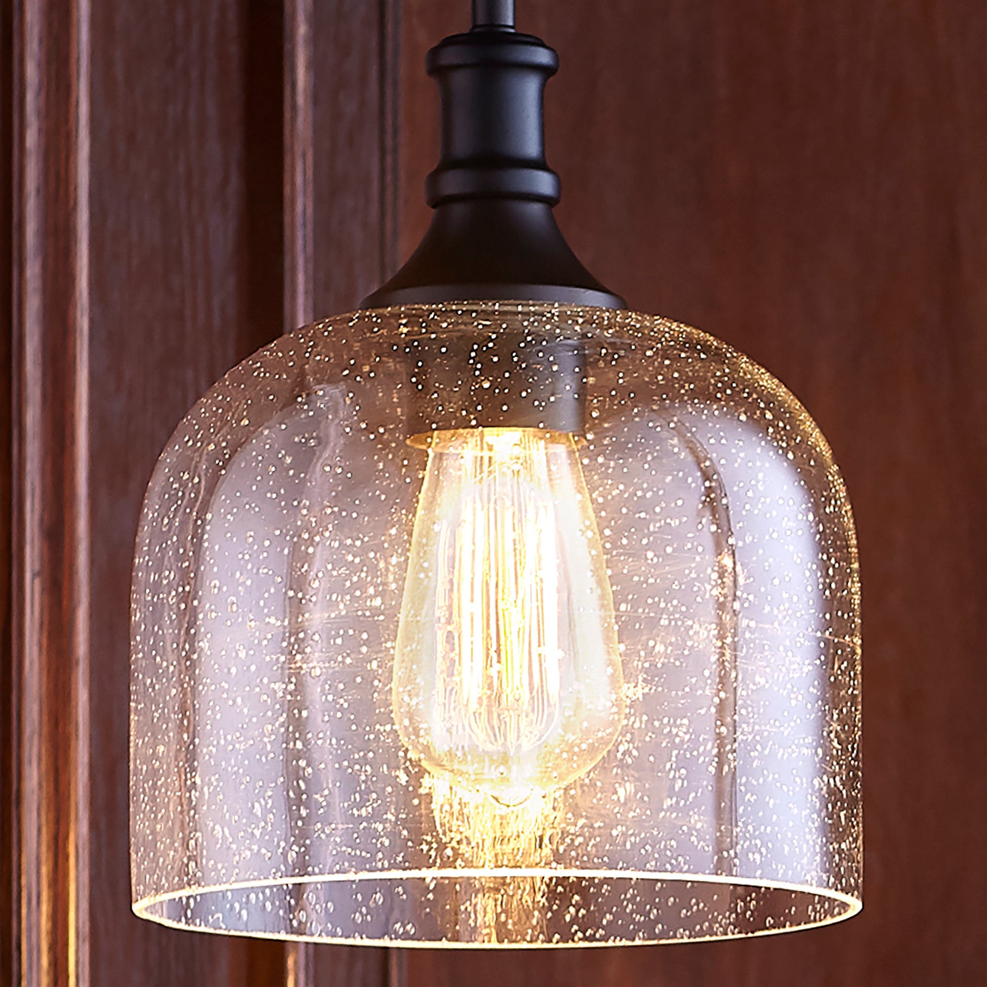 Quorum Richmond 3911-186 Pendant - Oiled Bronze W/ Clear/seeded