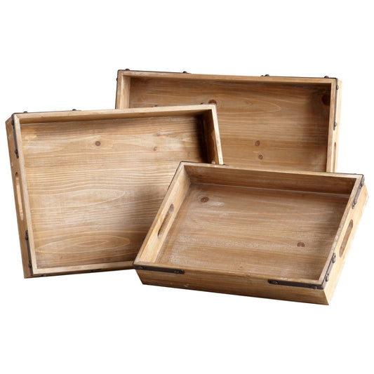 Cyan Design 05109 Staton Trays - Washed Oak