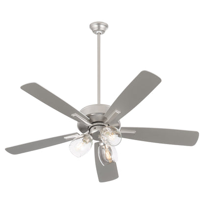Quorum Ovation 4525-03165 Ceiling Fan, UL Dry Rated, Satin Nickel