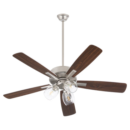 Quorum Ovation 4525-03165 Ceiling Fan, UL Dry Rated, Satin Nickel