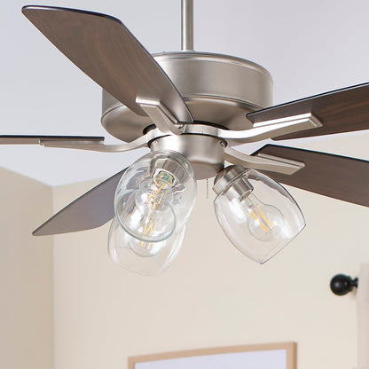 Quorum Ovation 4525-03165 Ceiling Fan, UL Dry Rated, Satin Nickel