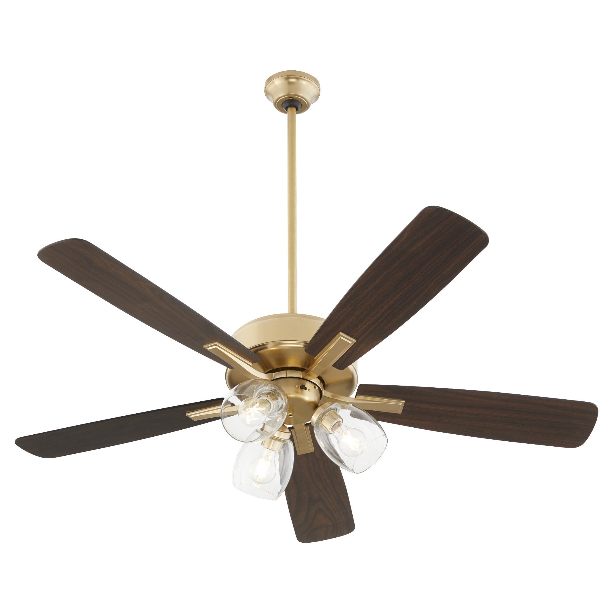 Quorum Ovation 4525-0380 Ceiling Fan, UL Dry Rated, Aged Brass