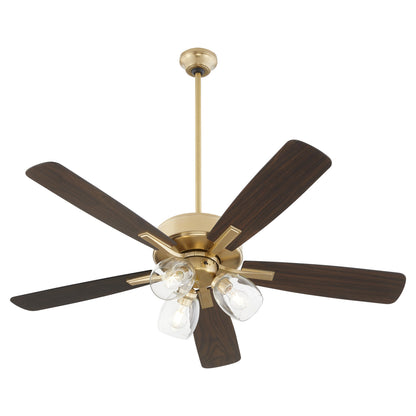 Quorum Ovation 4525-0380 Ceiling Fan, UL Dry Rated, Aged Brass