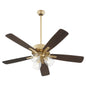Quorum Ovation 4525-0380 Ceiling Fan, UL Dry Rated, Aged Brass