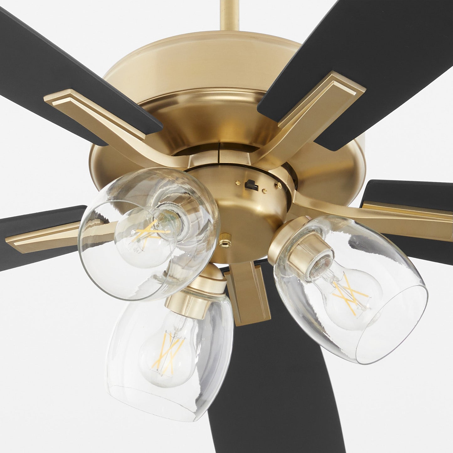Quorum Ovation 4525-0380 Ceiling Fan, UL Dry Rated, Aged Brass