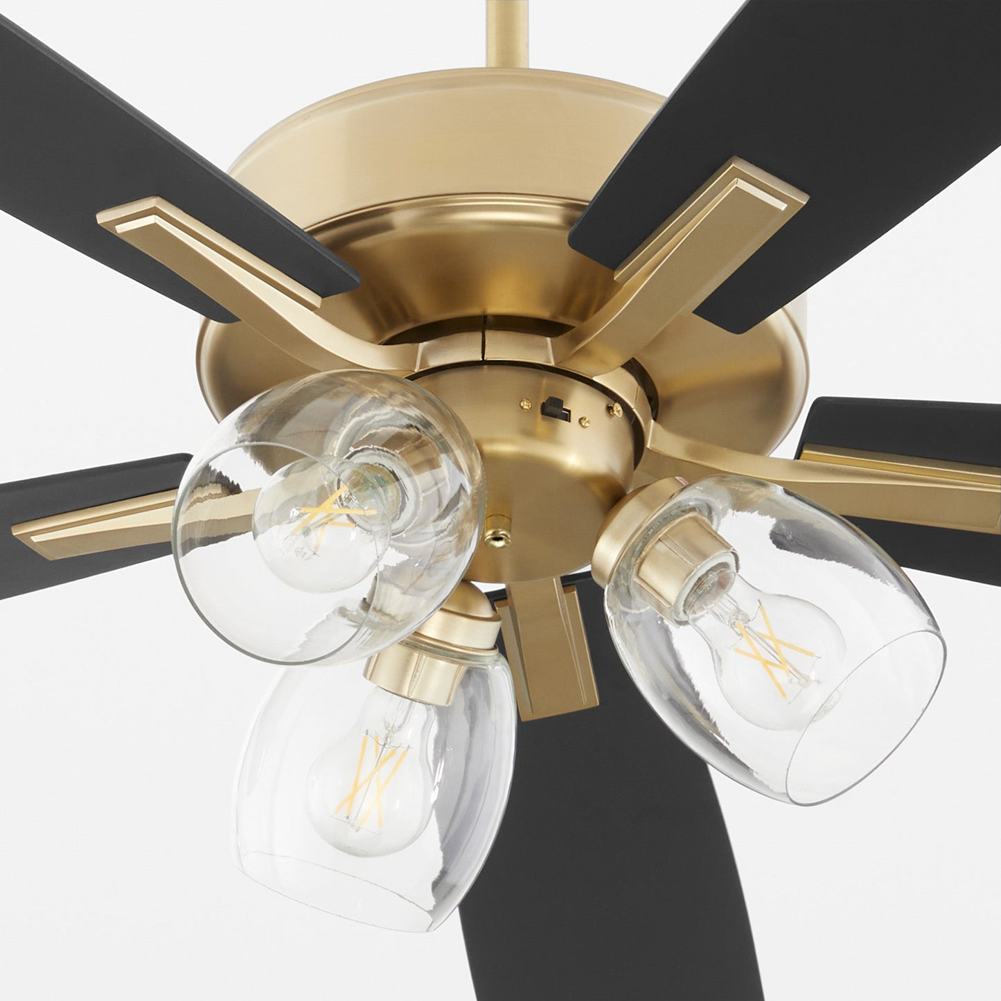 Quorum Ovation 4525-0380 Ceiling Fan, UL Dry Rated, Aged Brass