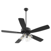 Quorum Ovation 4525-04159 Ceiling Fan, UL Dry Rated, Matte Black