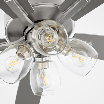 Quorum 4525-04165 Ceiling Fan, UL Dry Rated, Satin Nickel