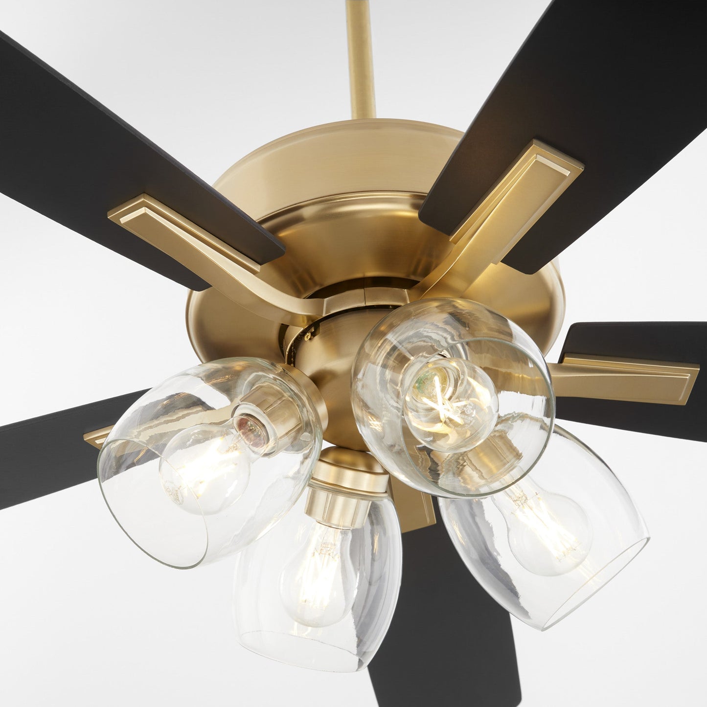 Quorum 4525-0480 Ceiling Fan, UL Dry Rated, Aged Brass