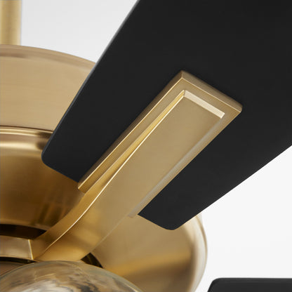Quorum 4525-0480 Ceiling Fan, UL Dry Rated, Aged Brass