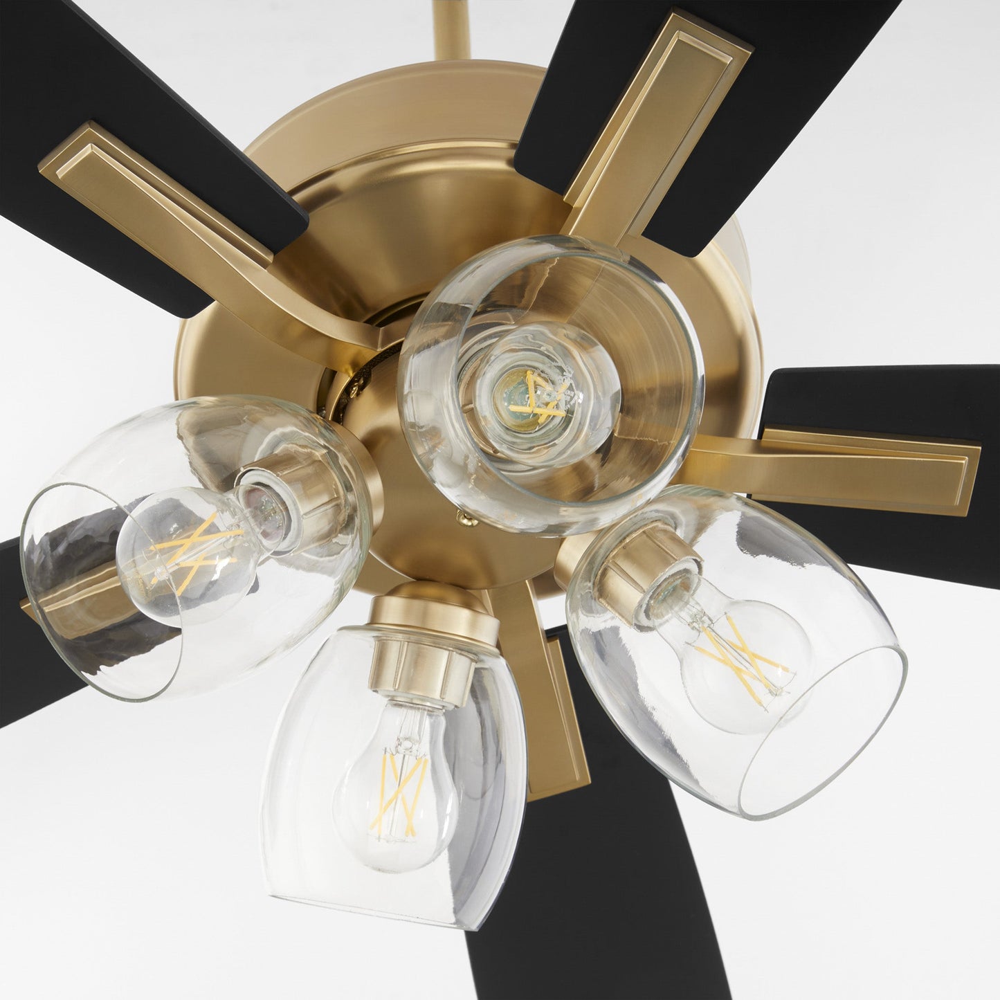 Quorum 4525-0480 Ceiling Fan, UL Dry Rated, Aged Brass