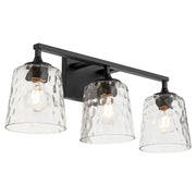 Quorum Eldorado 5005-3-159 3 Light Vanity Clear Hammered Glass Lens Transitional - Matte Black